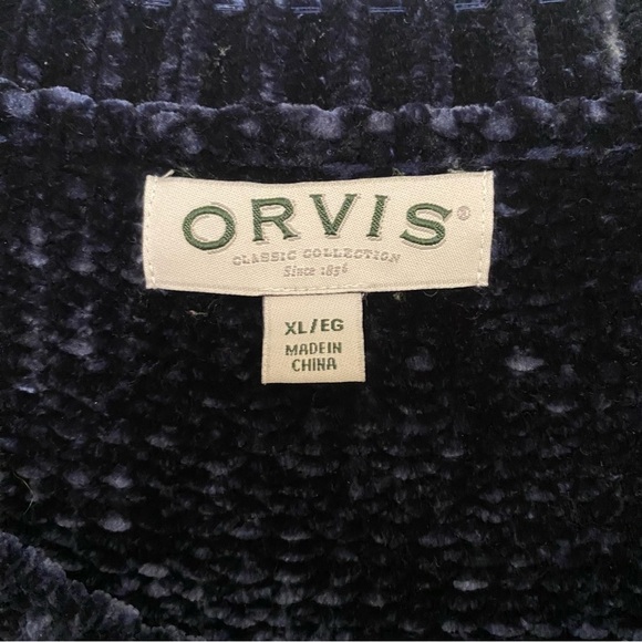 Orvis Blue Chenille Long Sleeved Sweater Size XL - Picture 4 of 6